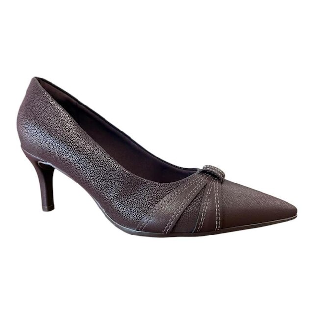 Sapato Femininio Piccadilly Scarpin Strech Marrom 772012-10