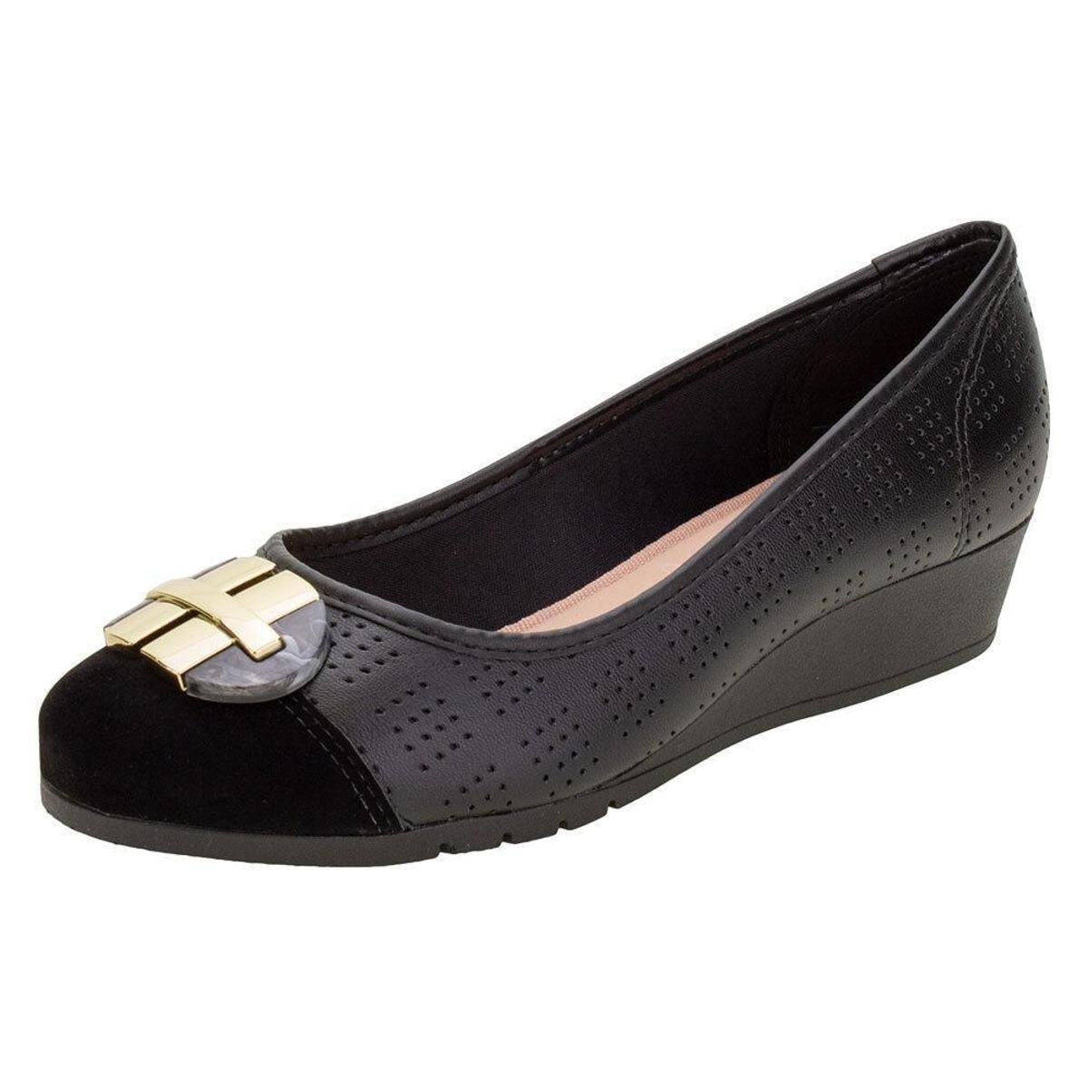 Sapato Feminino Anabela Moleca - 5156770 - Preto Menor preço em Sapato Feminino Anabela Moleca - 5156770 - Preto
