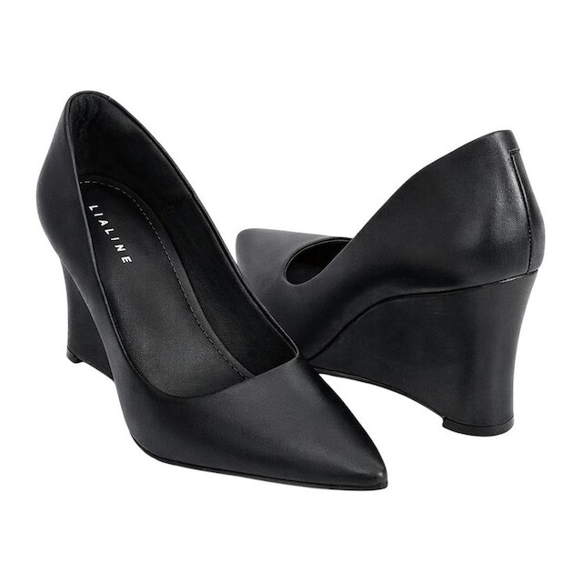 Sapato Feminino Anabela Salto Medio Macio Elegante Lia Line