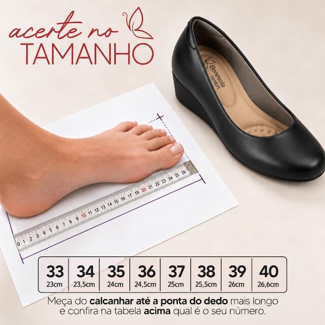 Sapato Feminino Benévola Ultraconforto Anabela Salto Baixo Napa Strech Palmilha Macia Antiderrapante