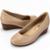 Sapato Feminino Benévola Ultraconforto Anabela Salto Baixo Napa Strech Palmilha Macia Antiderrapante - Creme