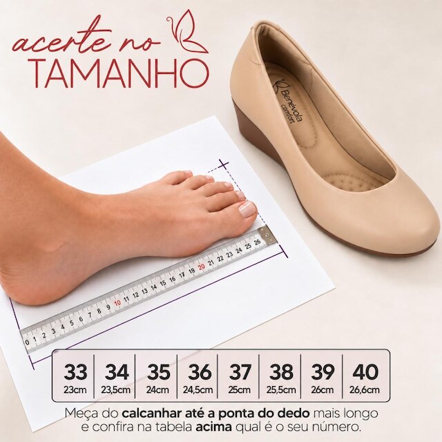 Sapato Feminino Benévola Ultraconforto Anabela Salto Baixo Napa Strech Palmilha Macia Antiderrapante