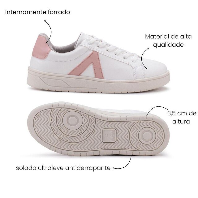 Sapato Feminino Branco Tenis Casual Moda Blogueira Original