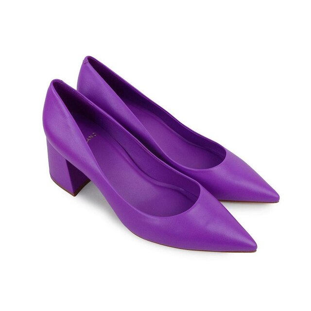 Sapato Feminino Carrano Scarpin Mestiço Couro Violeta 301001