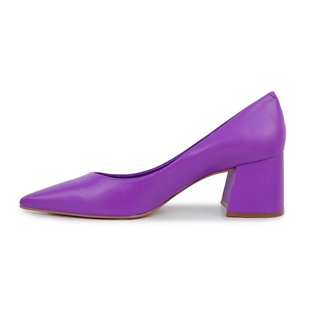 Sapato Feminino Carrano Scarpin Mestiço Couro Violeta 301001