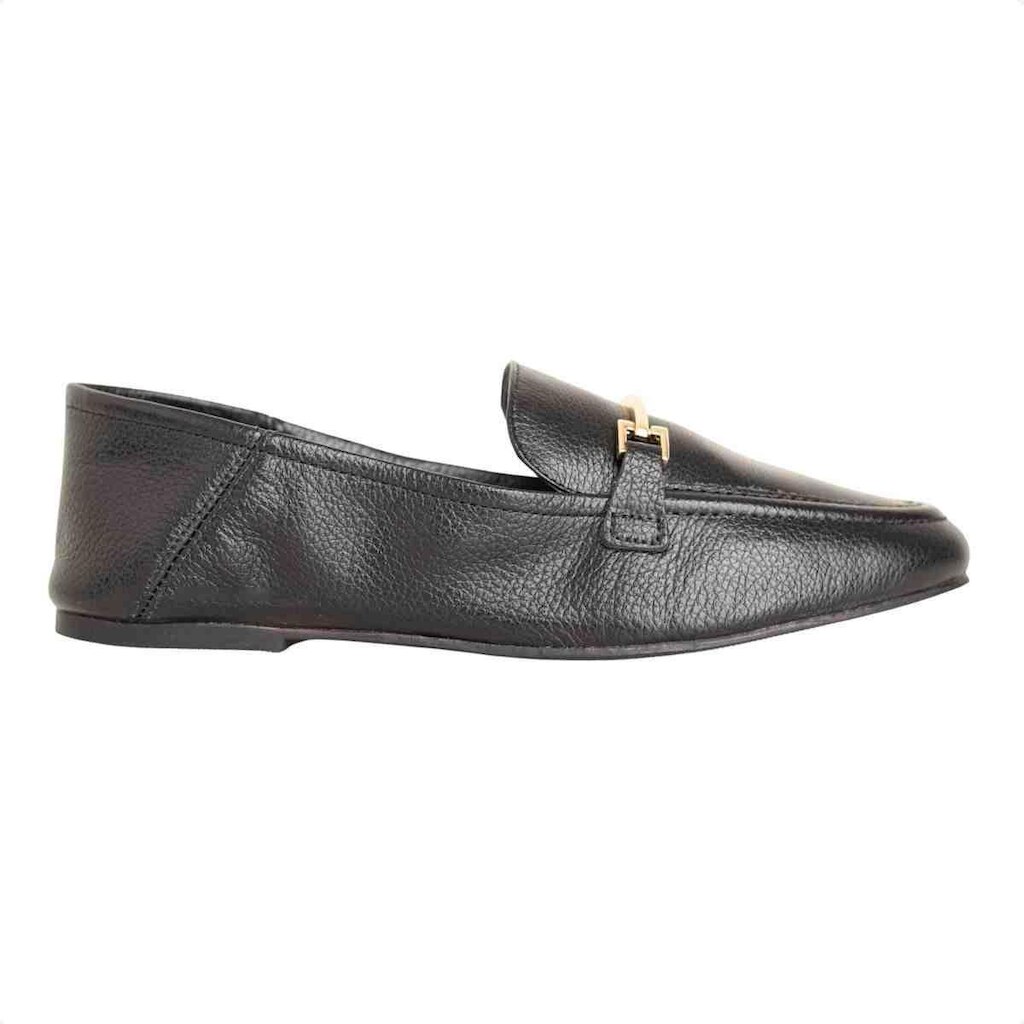 SAPATO FEMININO DM MOCASSIM COURO PRETO