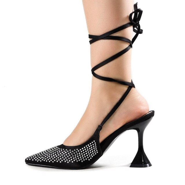 Sapato Feminino Lia Line Metalizado Preto