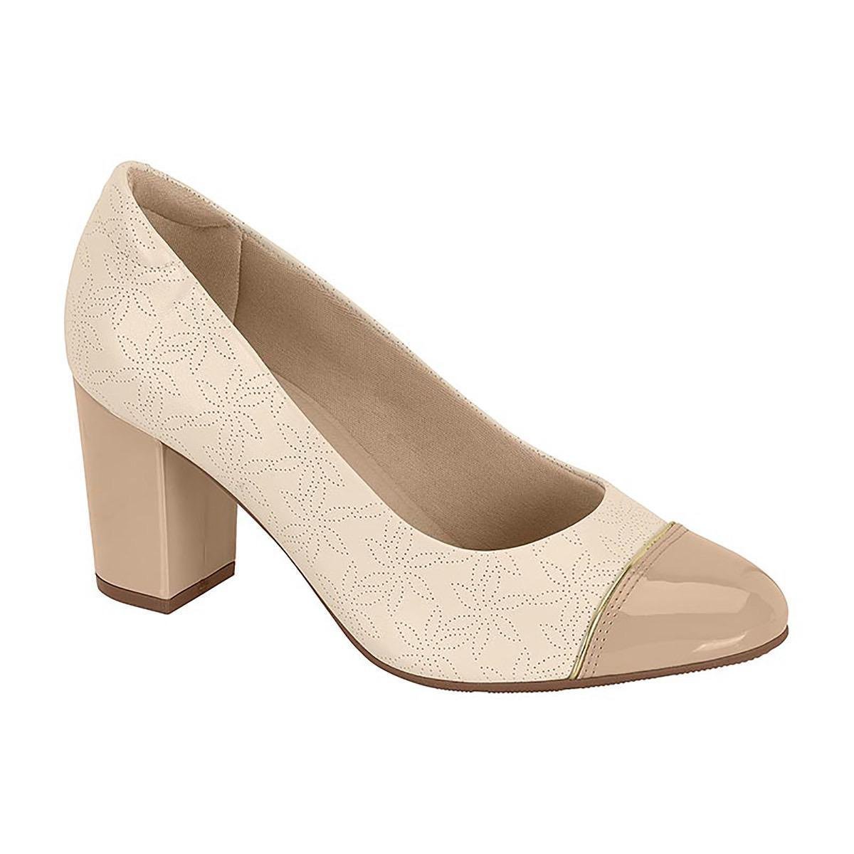 Sapato Feminino Modare 7377102 Salto Alto Conforto - Creme Menor preço em Sapato Feminino Modare 7377102 Salto Alto Conforto - Creme