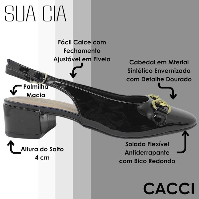 Sapato Feminino Salto Baixo Conforto Moderno Sua Cia