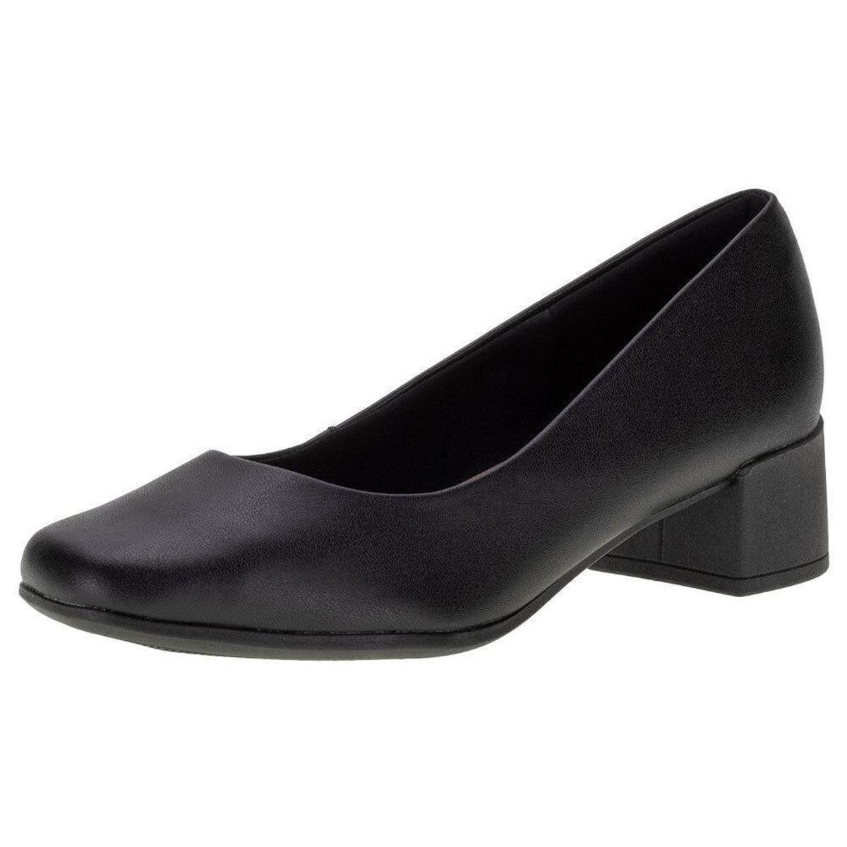 Sapato Feminino Salto Grosso Usaflex - Aj0104 - Preto Menor preço em Sapato Feminino Salto Grosso Usaflex - Aj0104 - Preto