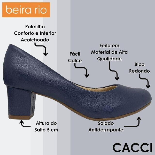 Sapato Feminino Salto Médio Elegante Conforto Beira Rio