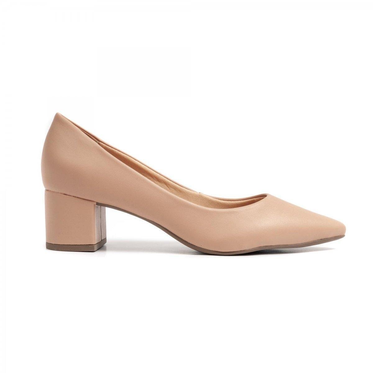 Sapato Feminino Scarpin Salto Alto Bloco Grosso Confortável Casual Menor preço em Sapato Feminino Scarpin Salto Alto Bloco Grosso Confortável Casual