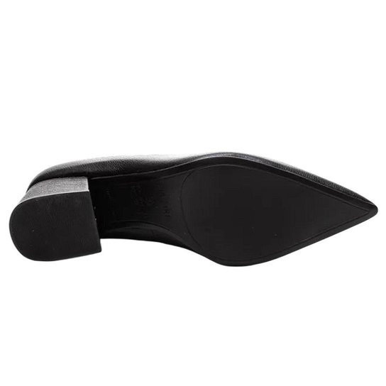 Sapato Feminino Scarpin Salto Bloco Couro Conforto Lia Line