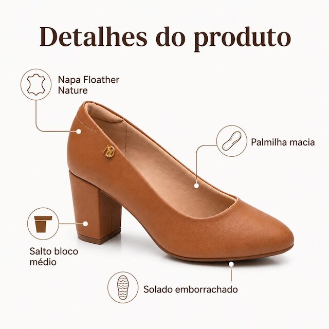Sapato Feminino Scarpin Salto Médio Casual Modare
