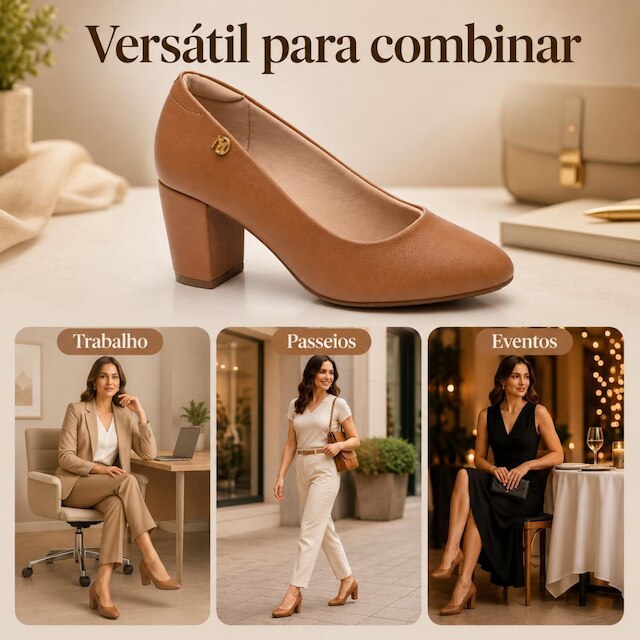 Sapato Feminino Scarpin Salto Médio Casual Modare