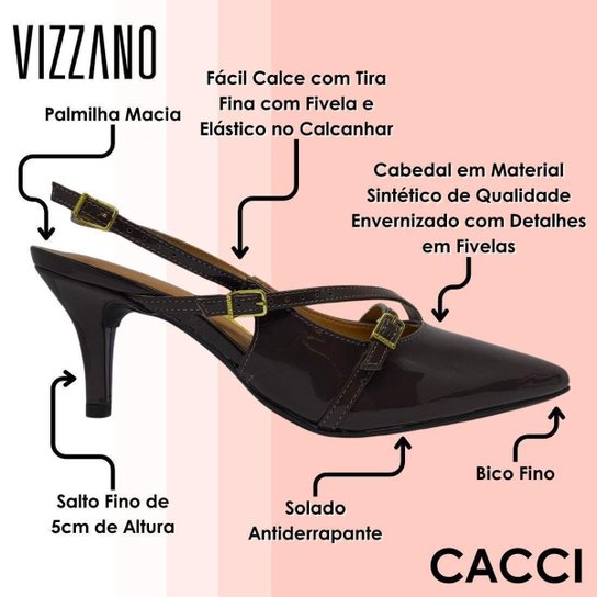 Sapato Feminino Slingback Conforto Salto Medio Vizzano