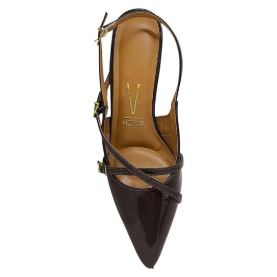 Sapato Feminino Slingback Conforto Salto Medio Vizzano