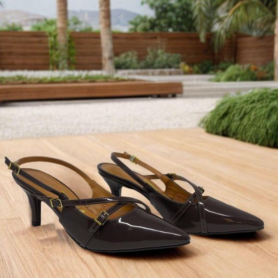 Sapato Feminino Slingback Conforto Salto Medio Vizzano