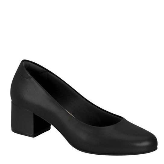 Sapato Feminino Social Salto Baixo Grosso Modare Preto