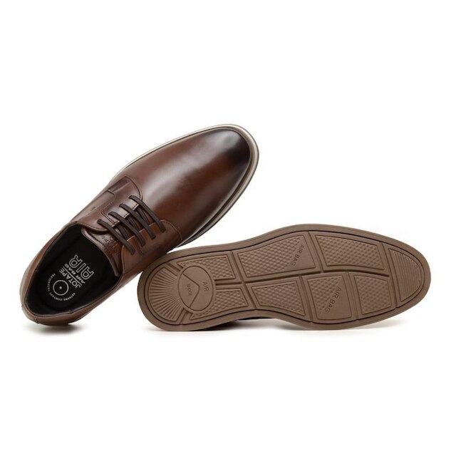 Sapato Jota Pe Casual Marrom Em Couro + Cinto Navagio 84906s