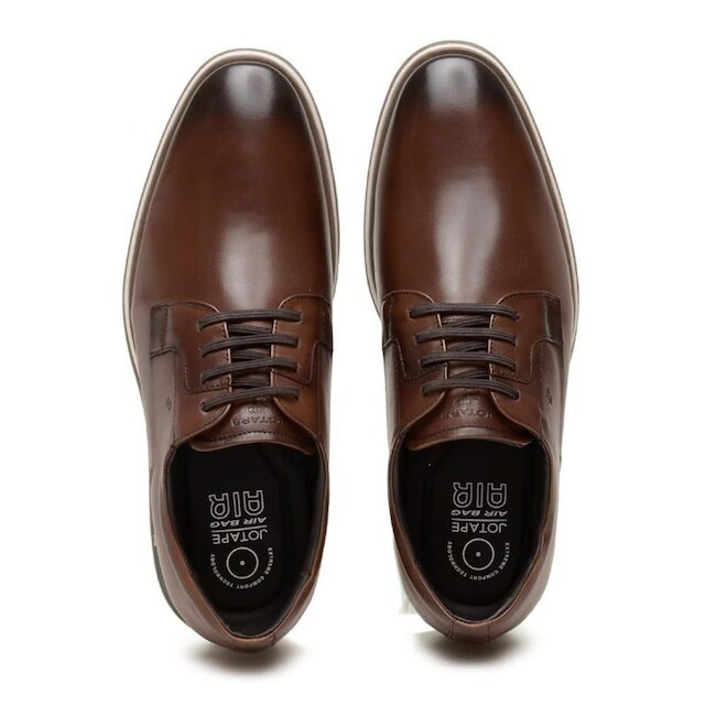 Sapato Jota Pe Casual Marrom Em Couro + Cinto Navagio 84906s