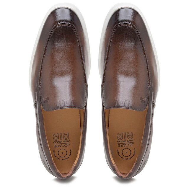 Sapato Jota Pe Casual Marrom Em Couro Sandler 91150