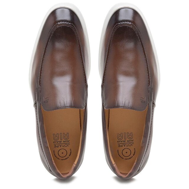 Sapato Jota Pe Casual Marrom Em Couro Sandler + Cinto 91150