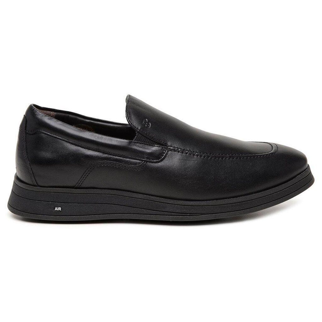 Sapato Jota Pe Casual Preto Em Couro Air Leeds 85400se