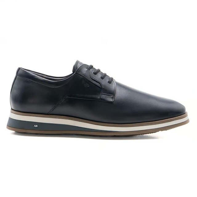 Sapato Jota Pe Casual Preto Em Couro Air Navagio 84906