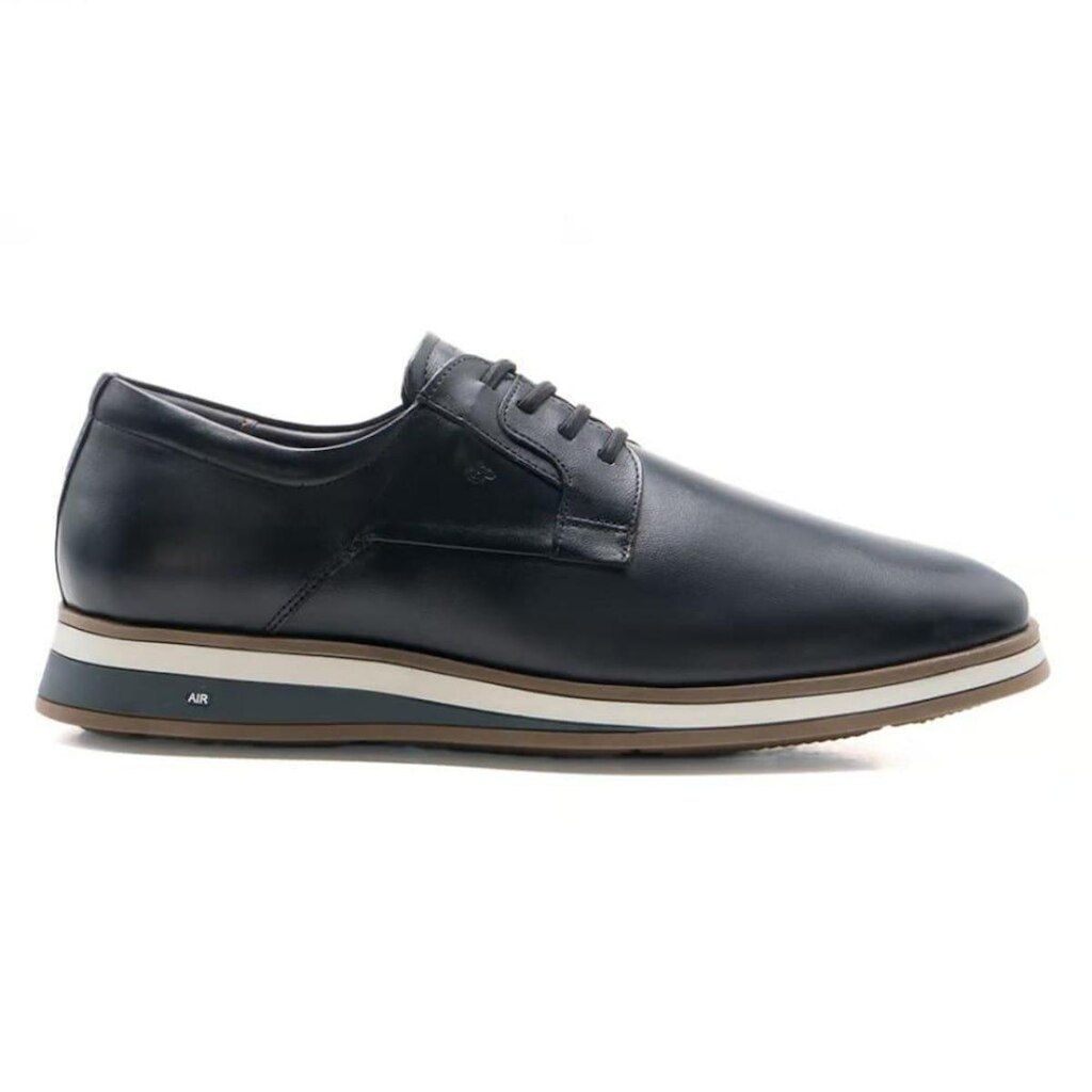 Sapato Jota Pe Casual Preto Em Couro Air Navagio 84906