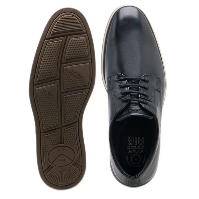 Sapato Jota Pe Casual Preto Em Couro Air Navagio 84906