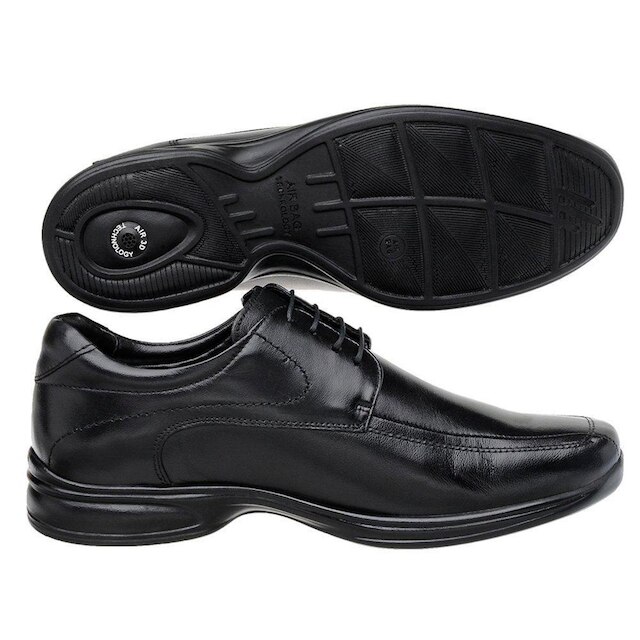 Sapato Jota Pe Couro 3d Preto Air Vision 71454