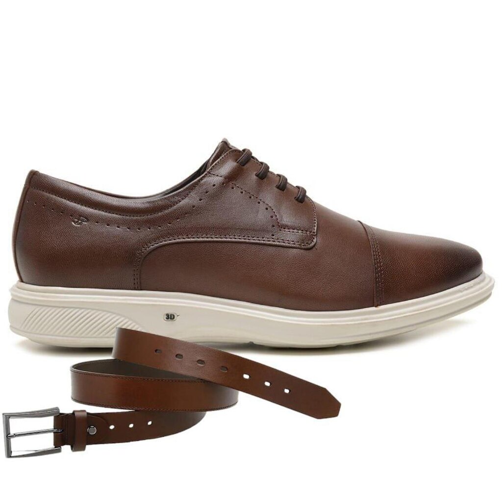 Sapato Jota Pe Masculino 3d Soft Light + Cinto