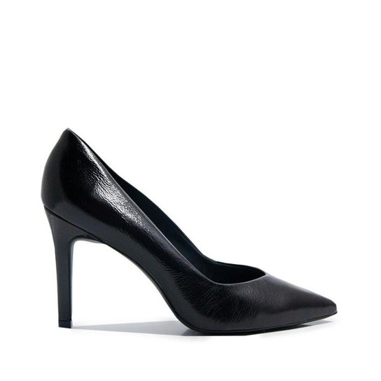 Sapato Loucos E Santos Couro Preto Bico Fino