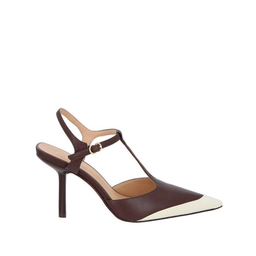 Sapato Luiza Barcelos Salomé Couro Marrom Verniz Off White