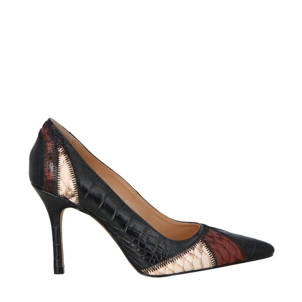 Sapato Luiza Barcelos Scarpin Couro Croco Mix Animal Print