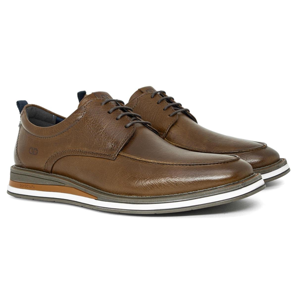 Sapato Masculino Casual Democrata Metropolitan Type com Cadarço Couro Legítimo Palmilha Macia 272102 Menor preço em Sapato Masculino Casual Democrata Metropolitan Type com Cadarço Couro Legítimo Palmilha Macia 272102