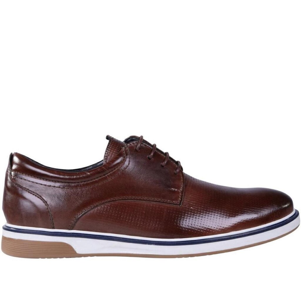 Sapato Masculino Casual em Couro Zariff 0759 Marrom Escuro