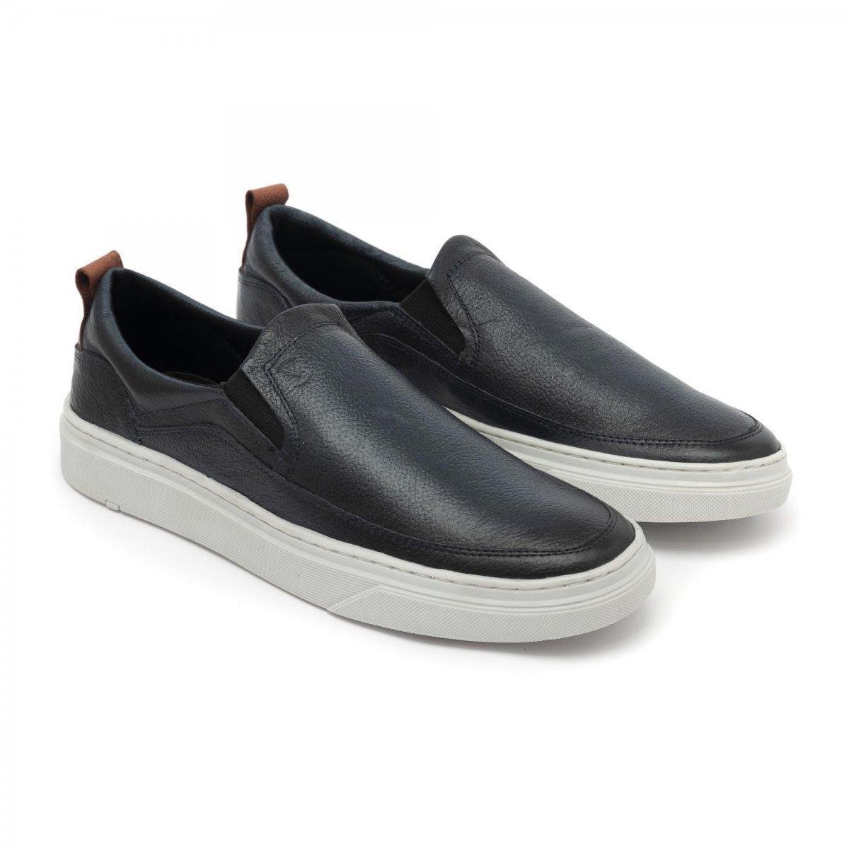 Sapato Masculino Casual Slip On Ultra Conforto Couro Confortável - Azul |  Zattini