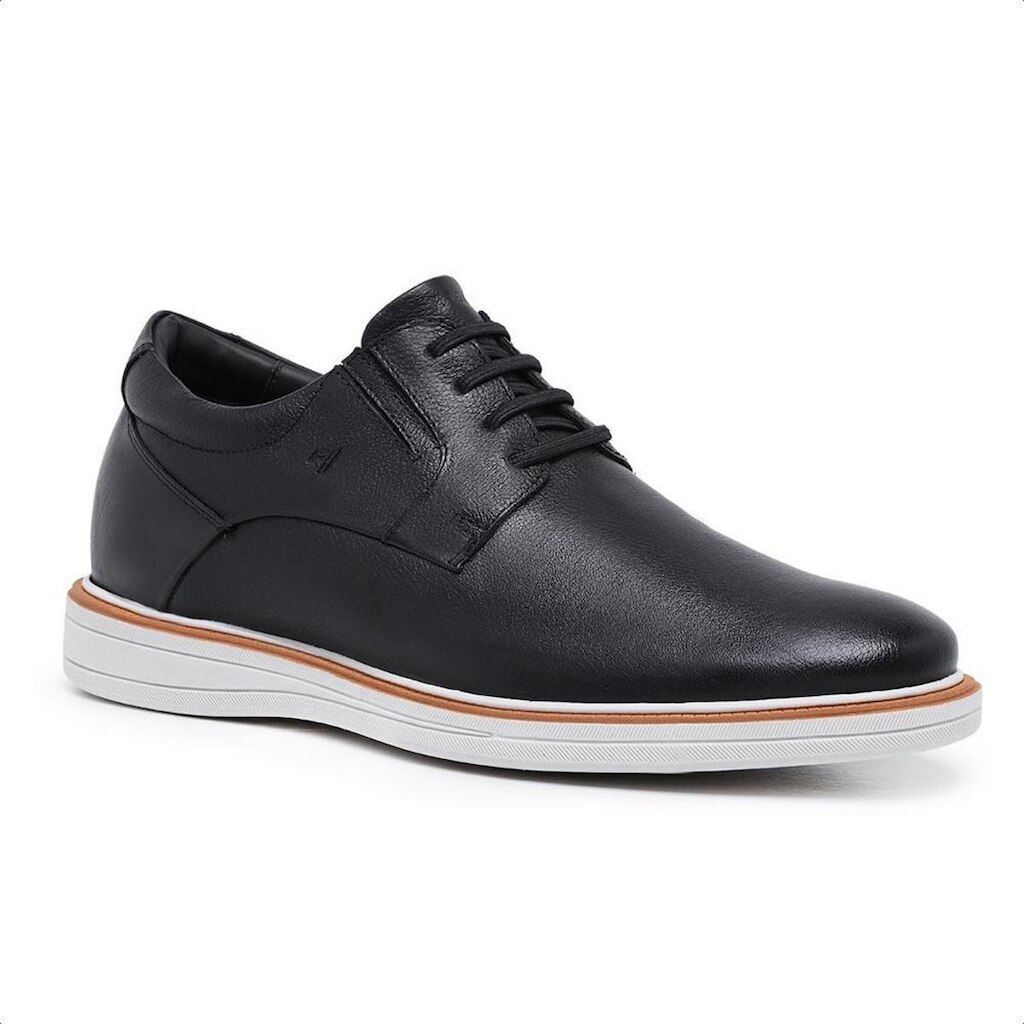 Sapato Masculino Derby Rafarillo Couro Preto Sola Aumenta Altura 99051_00P