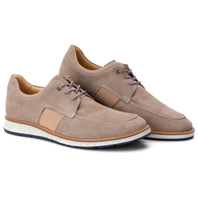 Sapato Masculino Loafer Elite Couro Premium Camurça