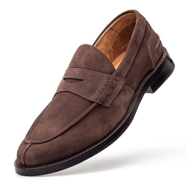 Sapato Masculino Social Couro Loafer Camurça Conforto
