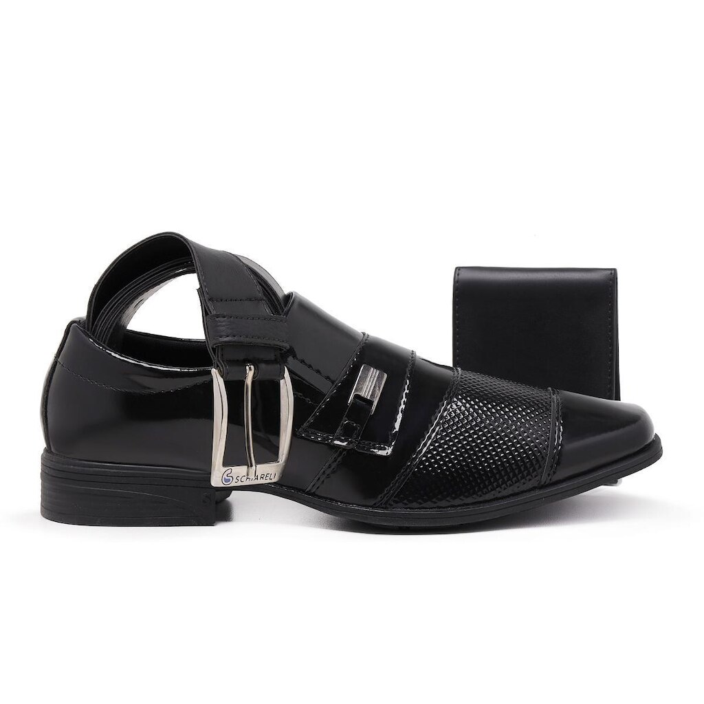 Sapato Masculino Social Schiareli 834K1 Kit Com Cinto e Carteira