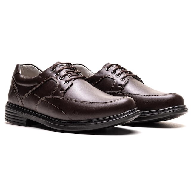 Sapato Masculino Ultra Comfort em Couro Café