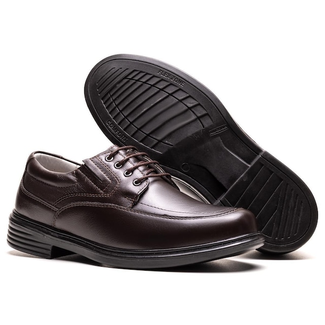 Sapato Masculino Ultra Comfort em Couro Café