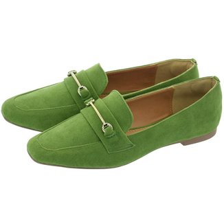 Sapato Mocassim Donatella Shoes Bico Quadrado Camurça