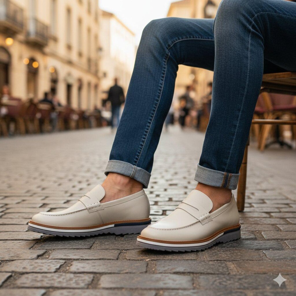 Sapato Mocassim em Couro Legítimo Artesanal Estilo Loafer Confortável