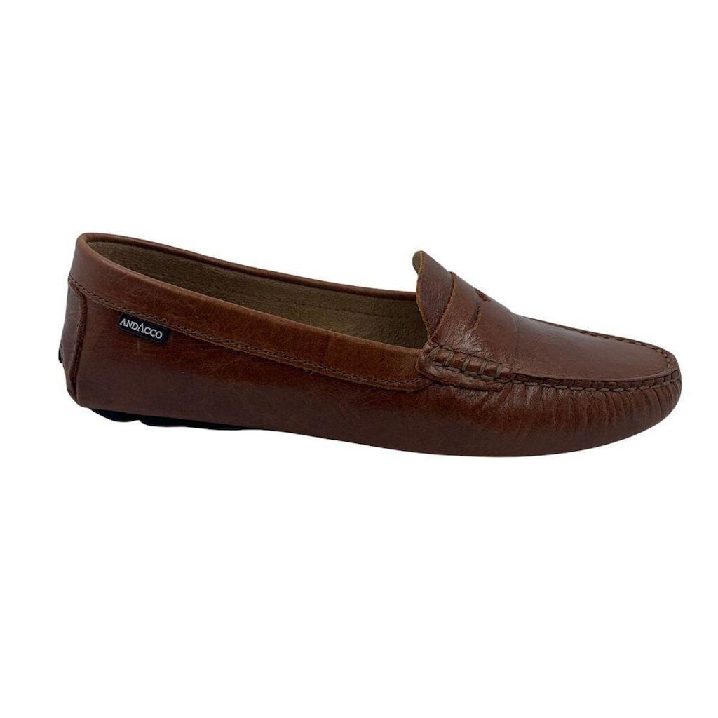 Sapato Mocassim Feminino Couro Andacco Marrom 3348 - Caramelo 39