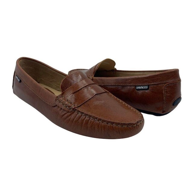 Sapato Mocassim Feminino Couro Andacco Marrom 3348 - Caramelo 39