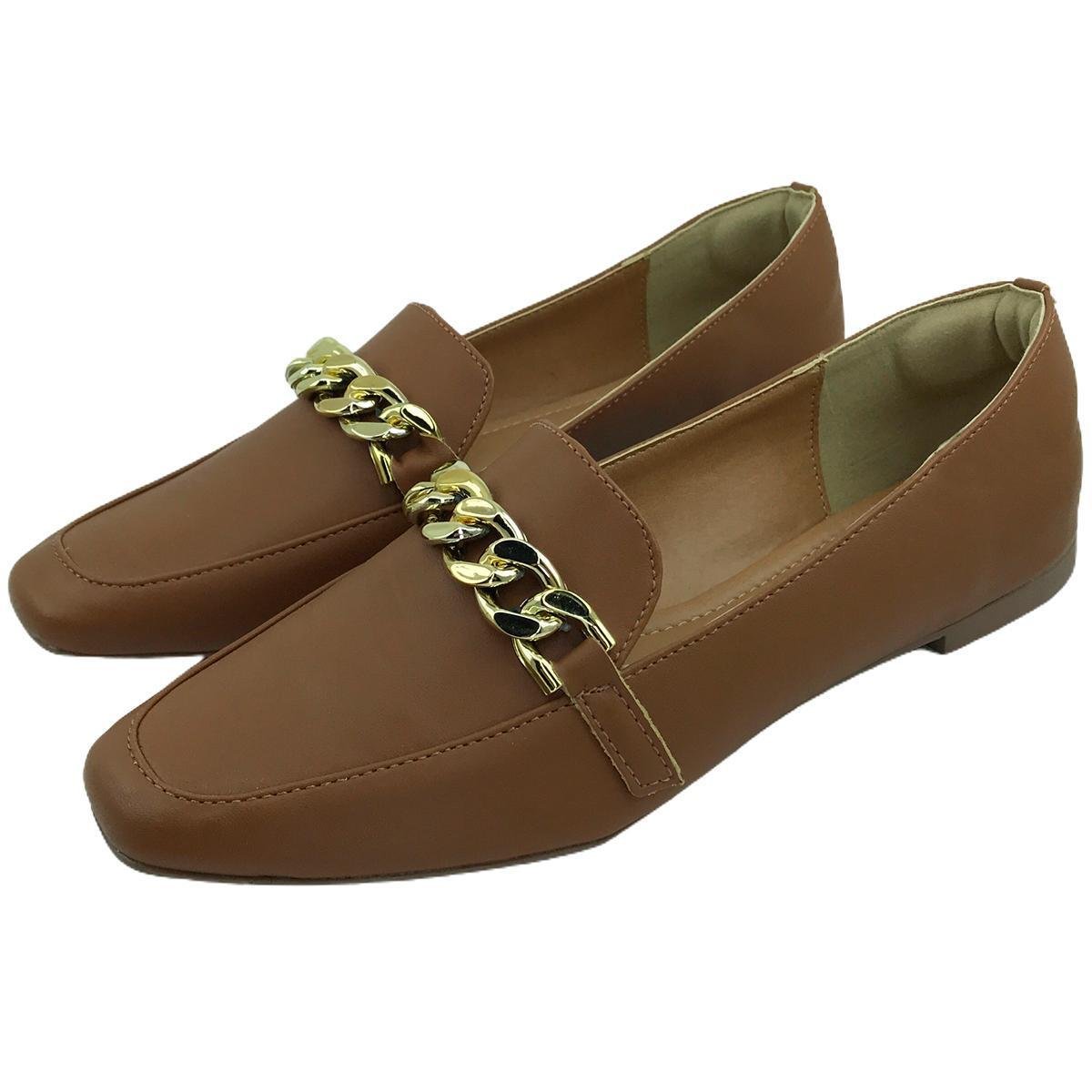 Sapato Mocassim Feminino Donatella Shoes Corrente - Caramelo Menor preço em Sapato Mocassim Feminino Donatella Shoes Corrente - Caramelo